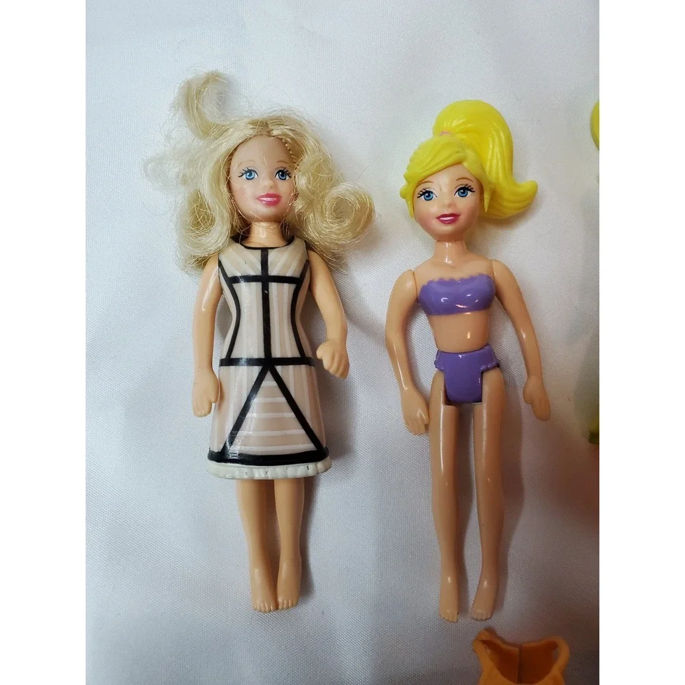 Vintage Polly‎ Pocket Dolls Mixed Lot 5-Dolls Blonde Hair 3.5